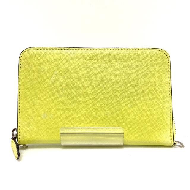 グランドセール レザー 中古 2127 ショルダーウォレット ラウンドファスナー イエローグリーン レディース 財布 Foxey フォクシー 紙幣入れ Komorafizioterapeuta Fbih Com