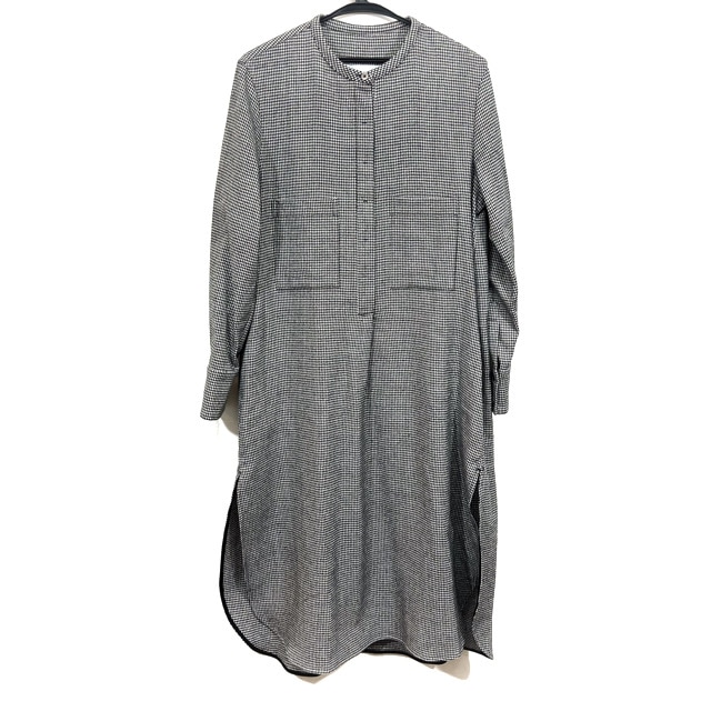 値引 ティッカ Ticca ワンピース サイズf F レディース 美品 黒 アイボリー その他 襟 長袖 ロング 千鳥格子柄 2131 クリアランスセール
