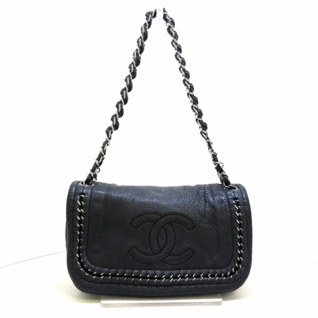 シャネル CHANEL ショルダーバッグ レディース ラグジュアリーライン 黒 フルフラップ/チェーンショルダー/シルバー金具【中古】20220609