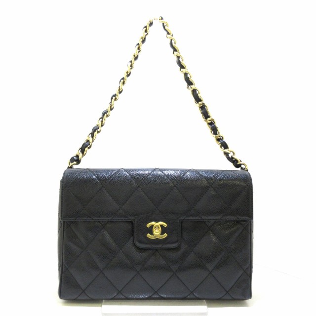 シャネル CHANEL ショルダーバッグ レディース マトラッセ 黒 チェーンショルダー/ゴールド金具 キャビアスキン【中古】20220610