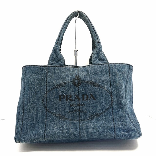 プラダ PRADA トートバッグ レディース CANAPA B1877B ネイビー×黒 ...