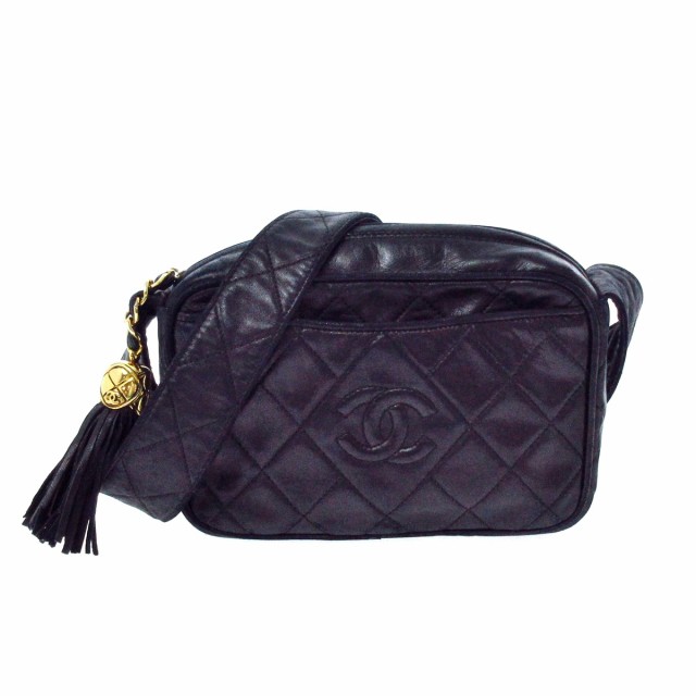 シャネル CHANEL ショルダーバッグ レディース マトラッセ 黒 ゴールド金具/タッセル ラムスキン【中古】20220406