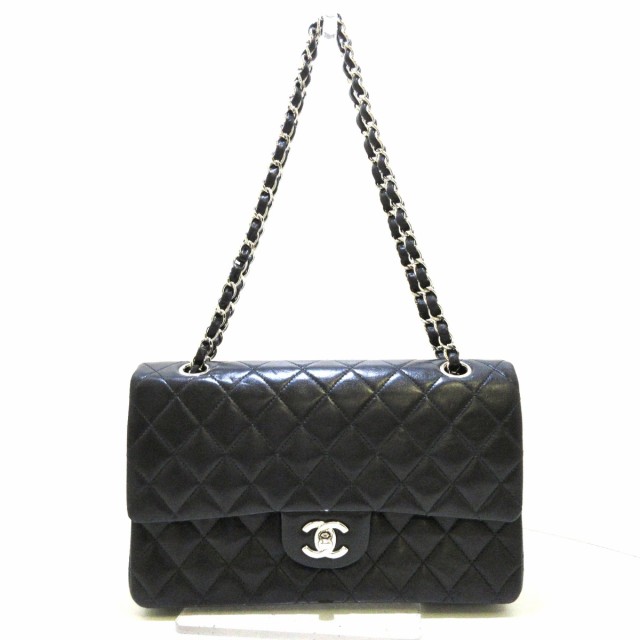 シャネル CHANEL ショルダーバッグ レディース ダブルフラップマトラッセ A01112 黒 ラムスキン【中古】20220720