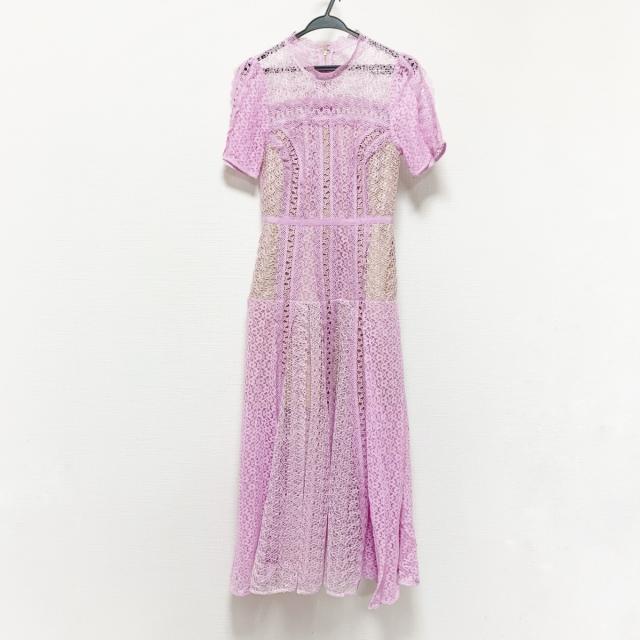 セルフポートレイト Self Portrait ワンピース サイズ4 Xl レディース 美品 ピンク 半袖 ロング レース 2628 Carbonfilm Tv