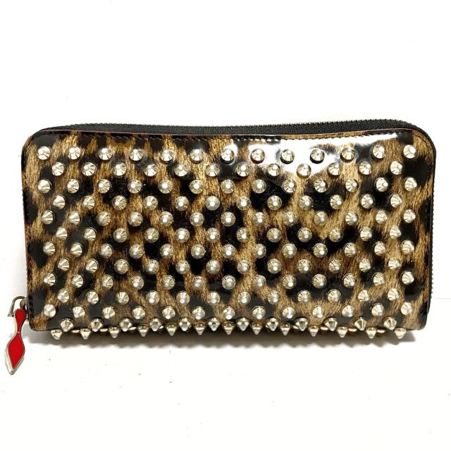 長財布 クリスチャンルブタン 長財布 レディース パネトーネ ゴールド ブラウン 黒 Pvc 塩化ビニール 中古 2213