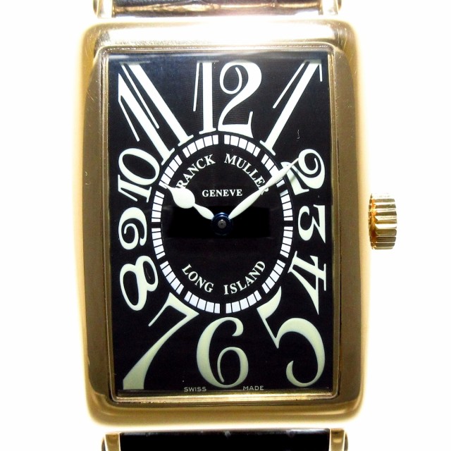 フランクミュラー FRANCK MULLER 腕時計 美品 ロングアイランド 1000SC メンズ 革ベルト/PG 黒【中古】20220722