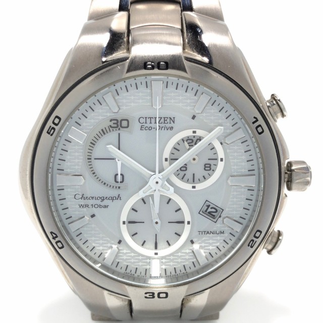 シチズン CITIZEN 腕時計 オルタナ H570-S030757 メンズ クロノグラフ 白【中古】20220707