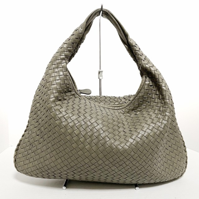 ボッテガヴェネタ BOTTEGA VENETA ハンドバッグ レディース ミディアムヴェネタバッグ B00721017H グレー レザー【中古】20220723