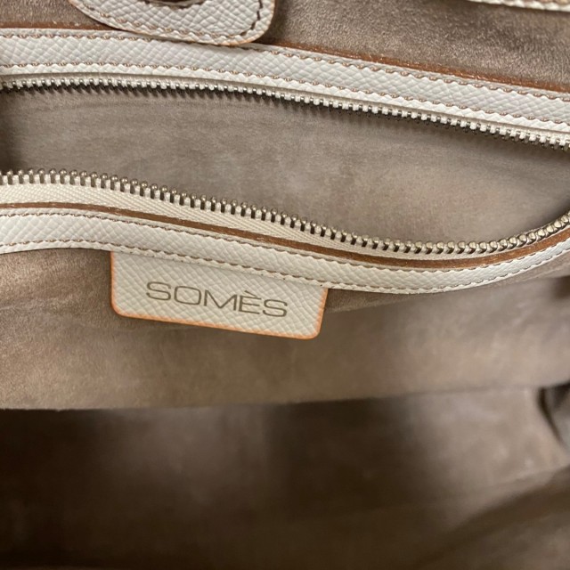 ソメス SOMES ハンドバッグ レディース - 白×ライトブラウン レザー【中古】20220714の通販はau PAY マーケット