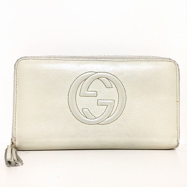 グッチ GUCCI 長財布 レディース ソーホー 308280 白 レザー【中古】20220707