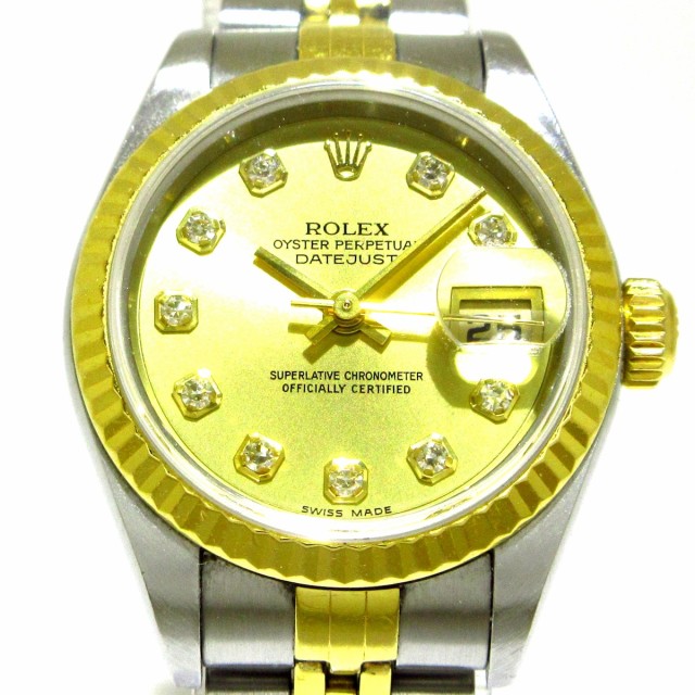 ロレックス ROLEX 腕時計 デイトジャスト 79173G レディース SS×K18YG/10P新型ダイヤ/20コマ ゴールド【中古】20220628