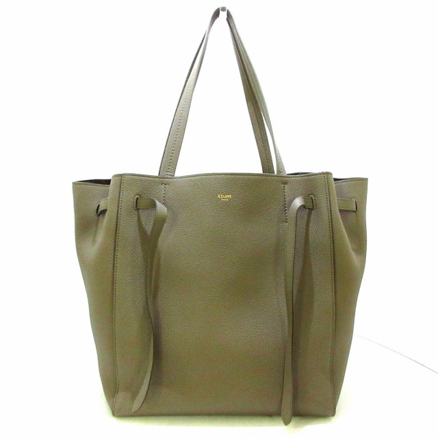 セリーヌ CELINE トートバッグ レディース カバファントムスモールウィズベルト 189023TNI.18TP トープ(グレーベージュ)【中古】20220724