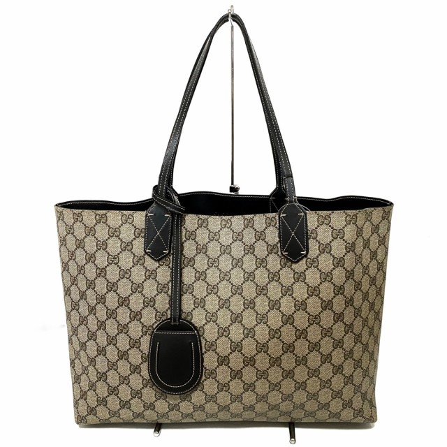 グッチ GUCCI トートバッグ レディース GGカレイド ミディアム リバーシブル レザー トートバッグ 368568 ベージュ×黒【中古】20220721