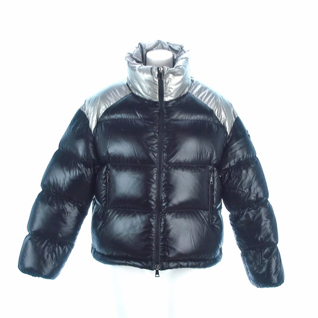 モンクレール MONCLER ダウンジャケット サイズ0 XS レディース 美品 CUSCUTE 黒×シルバー 長袖/冬【中古】20220721