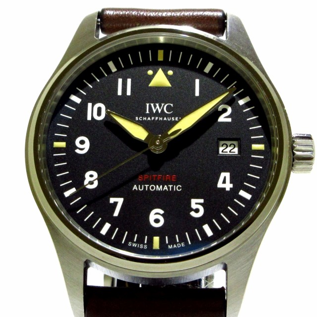 INTERNATIONAL WATCH CO 腕時計 美品 パイロット・ウォッチ・オートマティック ・スピットファイア IW326803 メンズ 黒【中古】20220724