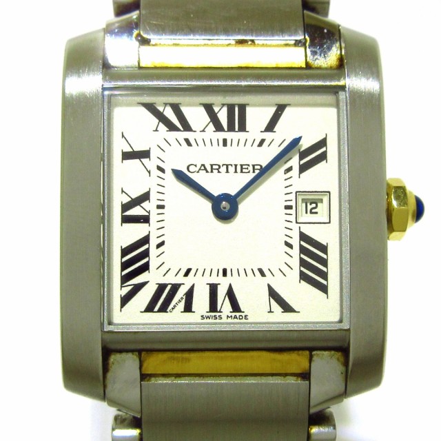 カルティエ Cartier 腕時計 タンクフランセーズMM W51012Q4 ボーイズ SS×K18YG 白【中古】20220724