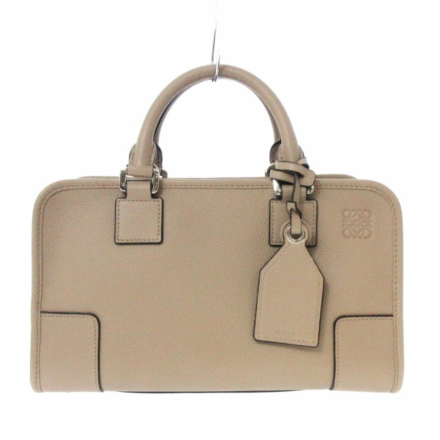 ロエベ LOEWE ハンドバッグ レディース 美品 アマソナ28 352.12.N03 グレーベージュ ソフトグレインカーフスキン【中古】20220723