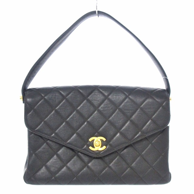 シャネル CHANEL ショルダーバッグ レディース マトラッセ 黒 ゴールド金具 ラムスキン【中古】20220616