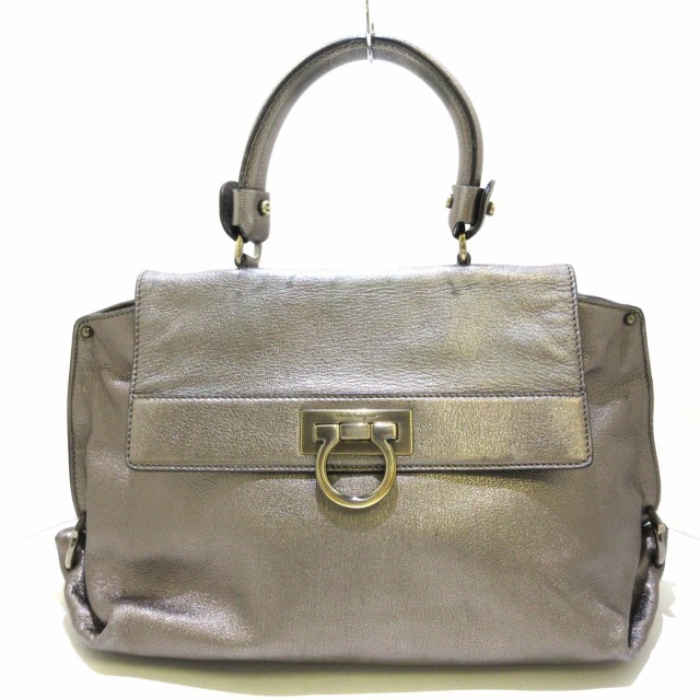 サルバトーレフェラガモ SalvatoreFerragamo ハンドバッグ レディース ミディアムソフィア 21A896 シルバー レザー【中古】20220723