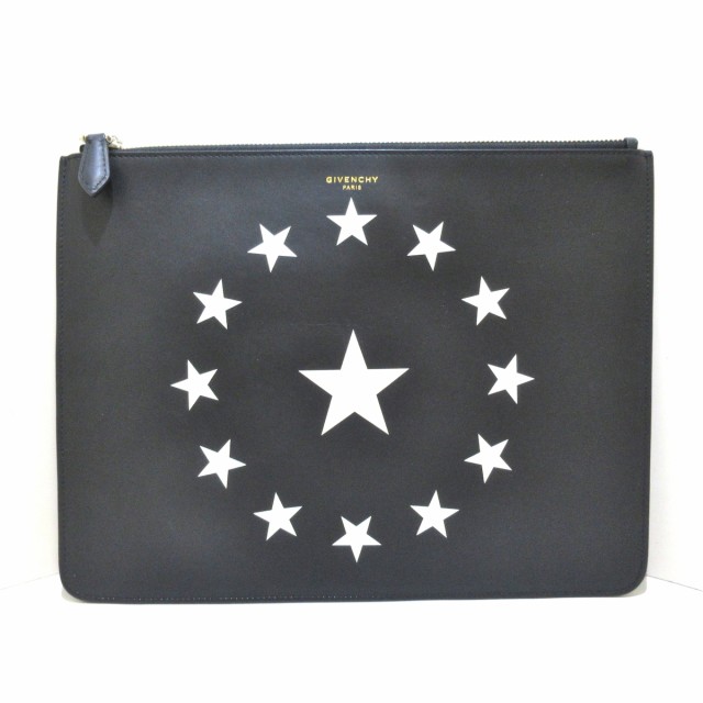 ジバンシー GIVENCHY クラッチバッグ レディース 美品 - BK06072772 黒×白 スター カーフレザー【中古】20220723