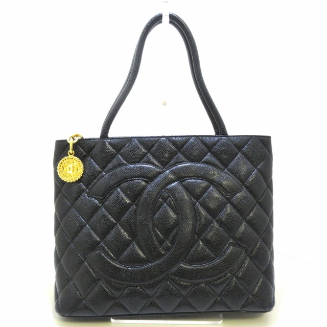 シャネル CHANEL トートバッグ レディース 復刻トート A01804 黒 ゴールド金具 キャビアスキン【中古】20220624