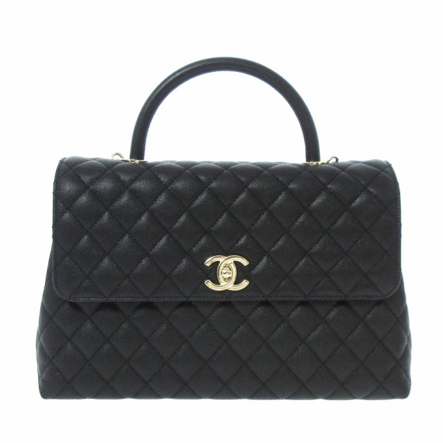 シャネル CHANEL ハンドバッグ レディース 美品 トップハンドル フラップ バッグ/ココハンドル A92992 黒【中古】20220722