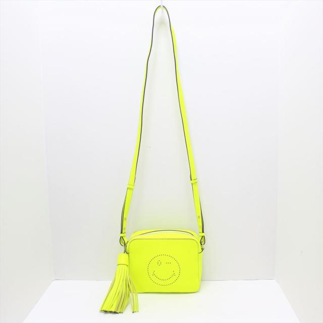 アニヤハインドマーチ ショルダーバッグ レディース 美品 ウィンク クロスボディ イエローグリーン パンチング/タッセル【中古