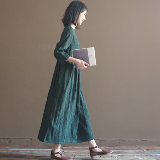 初回限定 リネンワンピース ロング 大きいサイズ ナチュラル フレア シンプル 大人可愛い カジュアル お出かけ デート 普段使い デイリー 着回し 人気第6位 Embol Com