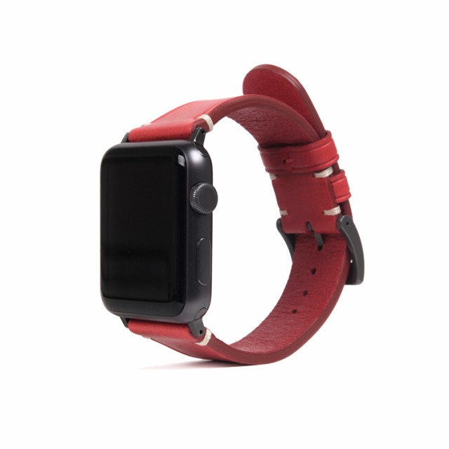 SLG DESIGN SD18380AW Apple Watch Series 1/2/3/4/5/6 ＆ SE 42/44mm用 バンド（レッド）ITALIAN BUTTERO LEATHER[SD18380AW] 返品種別A