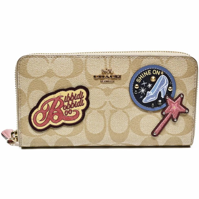 キナル別注 コーチ Coach 長財布 C1946 Imot4 ディズニー Disneyコラボ シンデレラ パッチ Pvc シグネチャー アコーディオン ジップアラウンド ライ 今だけ限定価格 Kasam Org