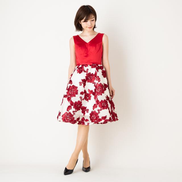 ノースリーブ ミニ丈 ワンピース パーティードレス 結婚式 発表会 花 チュチュ リボン Vネック 赤ｌサイズの通販はau Pay マーケット Asirity 2号店 商品ロットナンバー