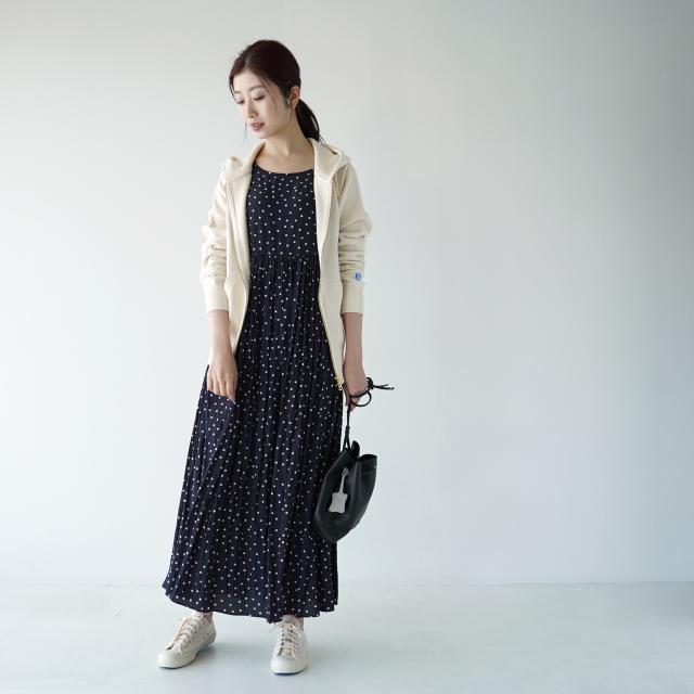 メーカー包装済 ヤンガニー ワンピース ドット柄 ノースリーブ ロング マキシ F 5865 Yangany レディース 21春夏 送料無料 最高の Olsonesq Com