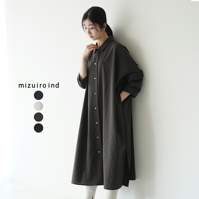 ミズイロインド mizuiro ind ワイド シャツ ライク コート wide shirt