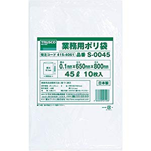 S0500TRUSCO 業務用ポリ袋0.1×500L 5枚入8552601