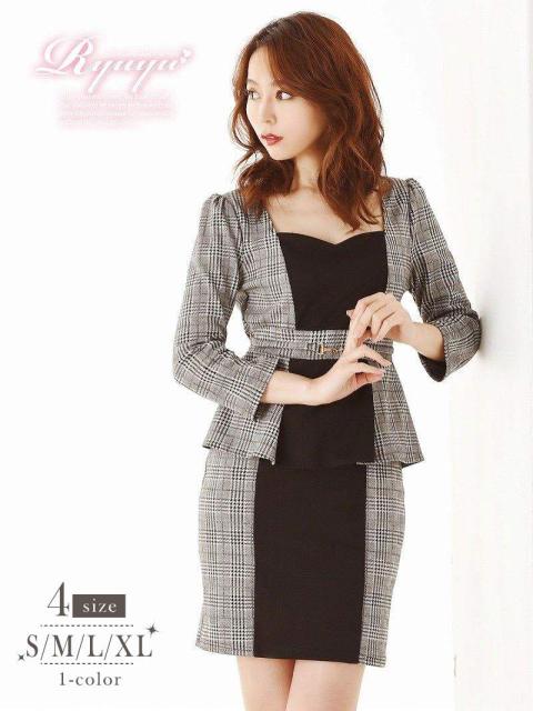 コンビニ受取対応商品 キャバ ドレス ワンピース パーティードレス リューユ Ryuyu 袖付きワンピース ぺプラムキャバワンピ ナイトドレス 正規激安 Gdpcambodia Org