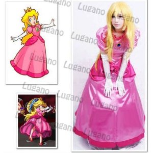 レビューで送料無料 Dk925 Super Mario ピーチ姫 風 コスプレ衣装 ウイッグ 完全オーダメイドも対応可 お客様満足度no 1 Wjelaser Com