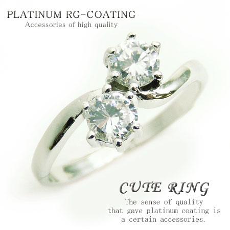 デザイン抜群 超可愛いピンキーリング 高級プラチナrg加工 パーティー 結婚式 プレゼント Czダイヤ