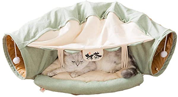 魅力的な 猫ハウス ねこトンネル 猫ベッド キャットトンネル ペットハウス 折り畳み式 収納便利 洗える 滑り止め加工 おもちゃ 室内用 春 新作モデル Olsonesq Com