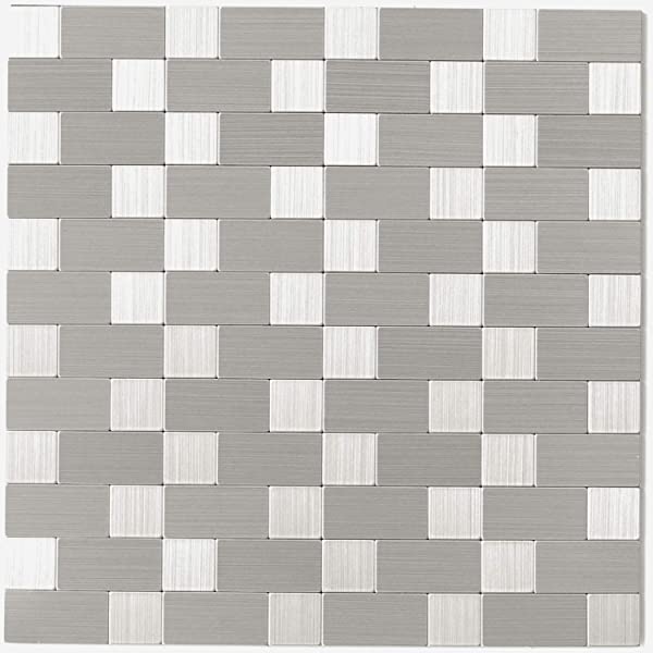 スペシャルset価格 耐熱タイルシール タイルシート 壁タイル モザイクタイル メタル ステンレス鋼 キッチン 洗面所 防水 防汚 Diy シルバー 5枚 取寄品 Sportunia Com