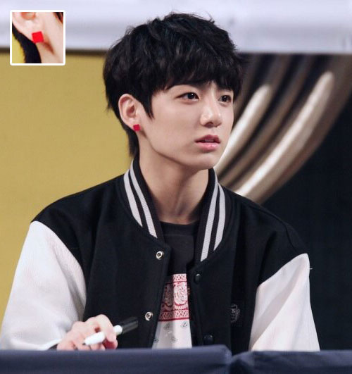 韓国スター・アクセサリー 防弾少年団(BTS)のジョングクst スクエア ドゥプ ピアス EARRING (2個1セット/4種1択)
