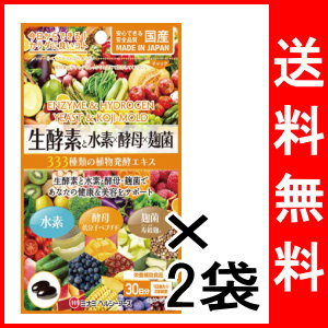 送料無料 クロネコdm便発送 代引き 同梱不可 生酵素 水素 酵母 麹菌 60球 約30日分 2袋の通販はau Wowma ワウマ ドラッグストアマツダ 商品ロットナンバー