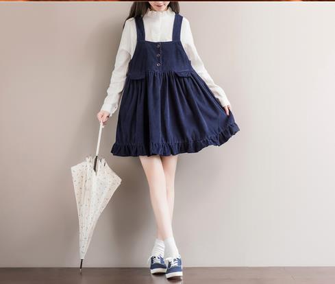 春秋冬 日系レディース 可愛い 学院風 お嬢様ワンピース サスペンダー 復古 スリム ゆったり 灯心絨 コーディネート自在の通販はau Pay マーケット ガソリンモール 商品ロットナンバー
