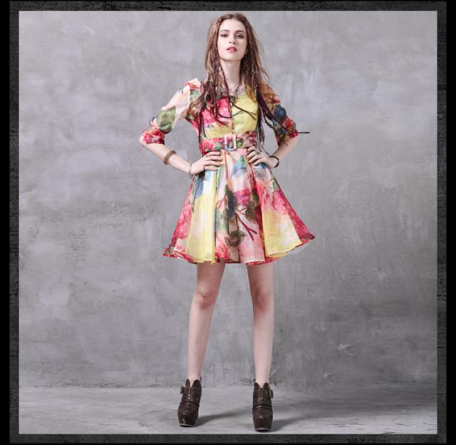 七分袖 ボヘミアン ワンピース レディースワンピース 大きいサイズ ミニ丈 ショート丈 Aラインの通販はau Wowma ワウマ Dream洋服屋 商品ロットナンバー