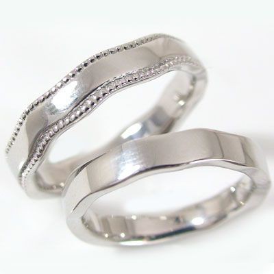 誕生日プレゼント ホワイトゴールド ペアリング 結婚指輪 マリッジリング ペア 2本セット K10wg 指輪, アラカワマチ 3a5e2f51