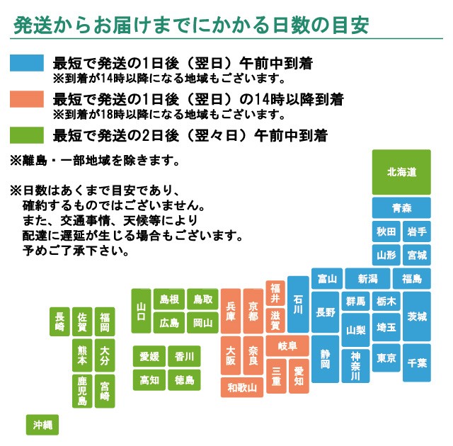 発送からお届けまでの配送日数-ヤマト運輸｜au Wowma!