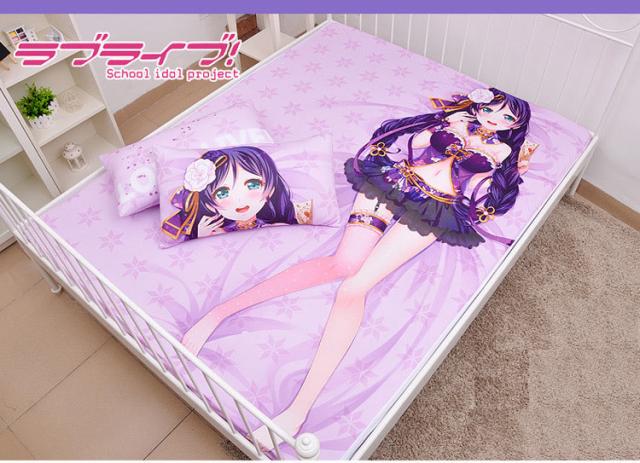全国宅配無料 描き下ろし添い寝シーツ ラブライブ 東條 希 イラスト ダブル フィットタイプシーツ ピローケースセット アニメ 0x150cm 特売 Ggjapan Jp