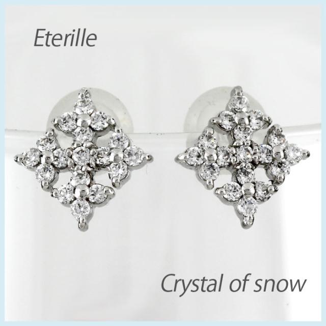 即日発送 ピアス ダイヤモンド ダイヤピアス プラチナ 900 pt900 雪 結晶 スノー スノークリスタル, Stand on line NY 9901d109