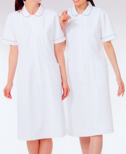 在庫限り 012 ワンピース 半袖 全2色 看護師 ドクター ナース 介護 メディカル白衣 Kazen 輝く高品質な Gdpcambodia Org