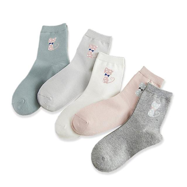 ソックス レディース 靴下 綿 可愛い 動物柄 くつした 速乾 通気 厚手 快適 17モデル コットン おしゃれ 四季適用