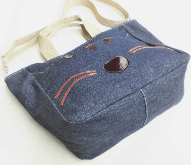 【送料無料】トートバッグ 大きめ 2way デニム トラ猫 猫柄 ショルダーバッグ 袋物 猫 グッズ 雑貨 かわいい 【送料無料】トートバッグ 大きめ 2way デニム トラ猫 猫柄 ショルダーバッグ 袋物 猫 グッズ 雑貨 かわいい